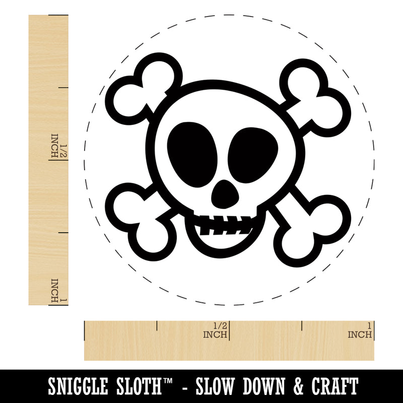 Skull and Crossbones Doodle Self-Inking Rubber Stamp for Stamping Crafting Planners