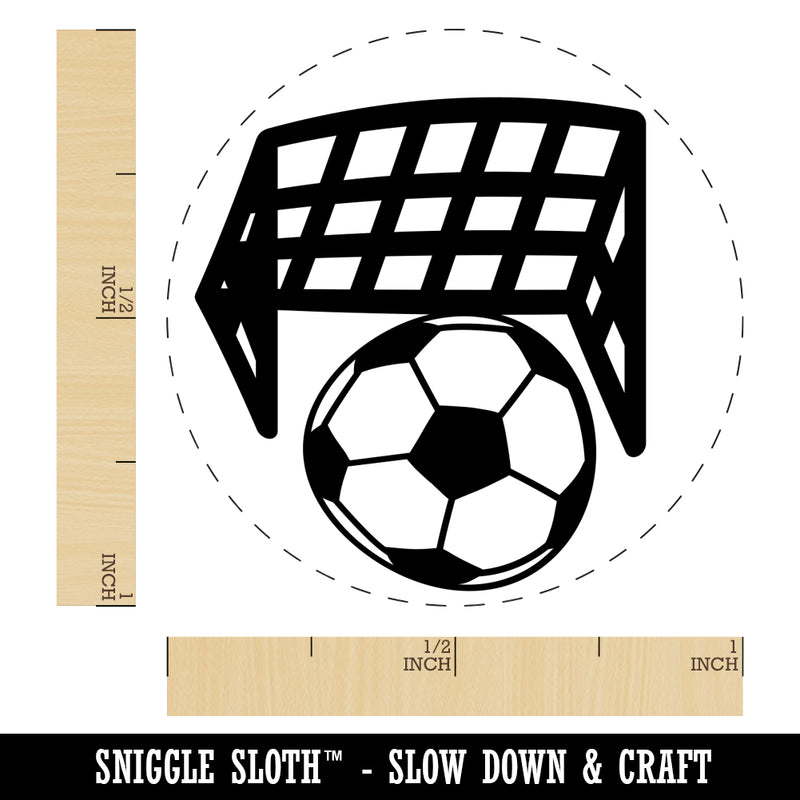 Soccer and Goal Net Self-Inking Rubber Stamp for Stamping Crafting Planners