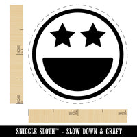 Star Eyes Happy Face Big Smile Mouth Emoticon Self-Inking Rubber Stamp for Stamping Crafting Planners