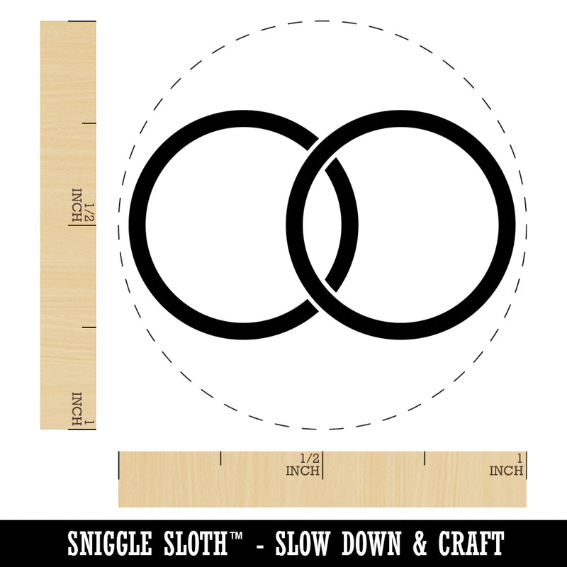 Wedding Rings Overlapping Self-Inking Rubber Stamp for Stamping Crafting Planners