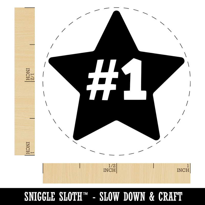 #1 Number One in Star Self-Inking Rubber Stamp for Stamping Crafting Planners