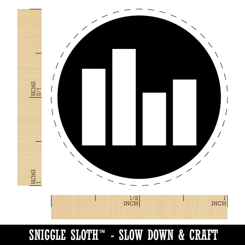 Bar Graph Icon in Circle Self-Inking Rubber Stamp for Stamping Crafting Planners