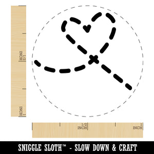 Dashed Heart Self-Inking Rubber Stamp for Stamping Crafting Planners