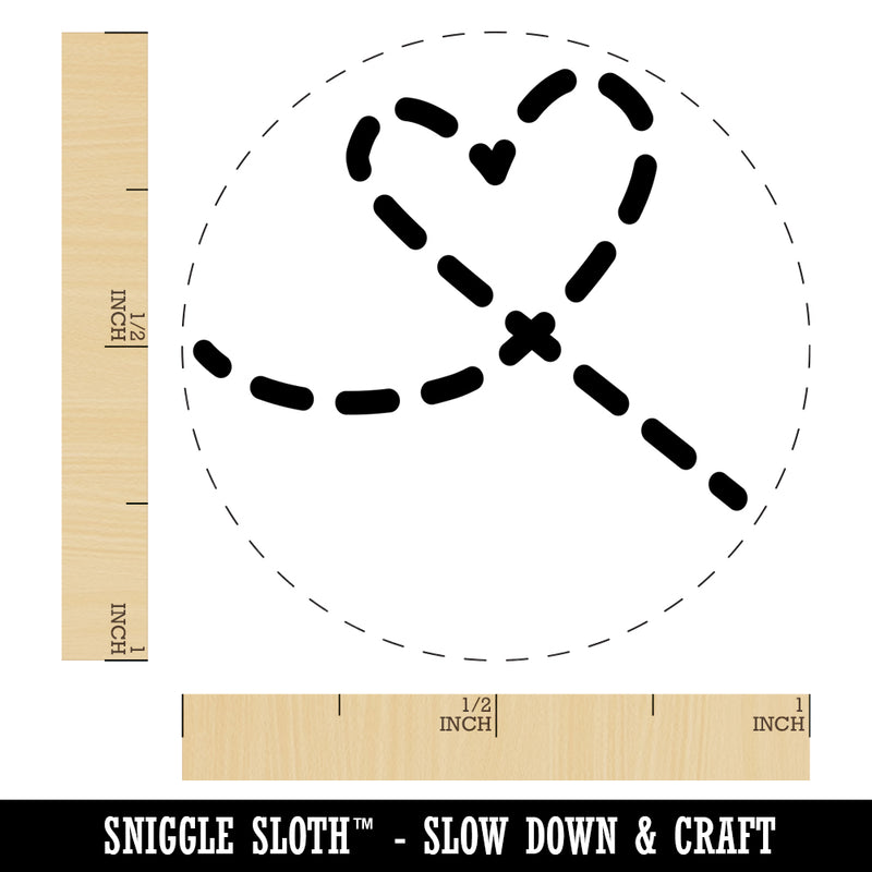 Dashed Heart Self-Inking Rubber Stamp for Stamping Crafting Planners
