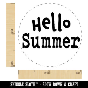 Hello Summer Fun Text Self-Inking Rubber Stamp for Stamping Crafting Planners