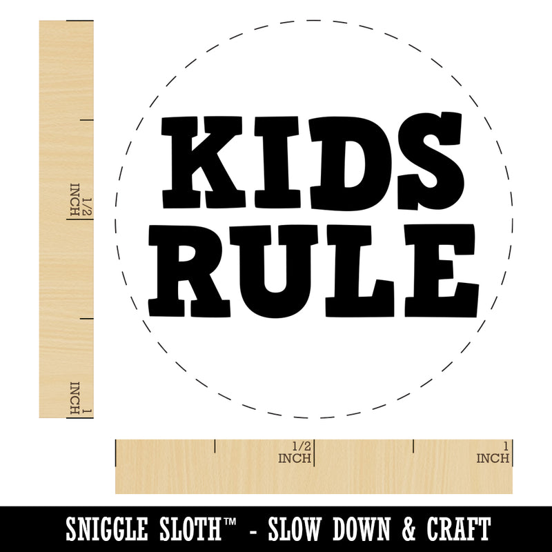 Kids Rule Fun Text Self-Inking Rubber Stamp for Stamping Crafting Planners