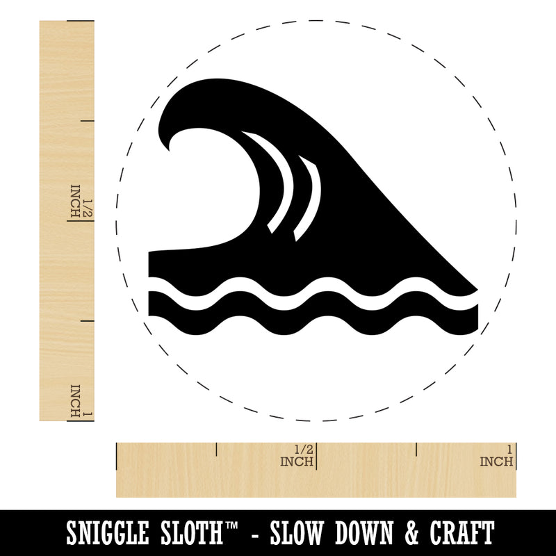 Ocean Surf Wave Beach Self-Inking Rubber Stamp for Stamping Crafting Planners