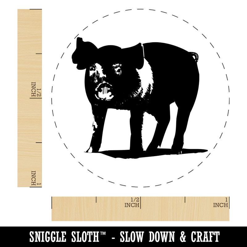 Pig Sketch Self-Inking Rubber Stamp for Stamping Crafting Planners