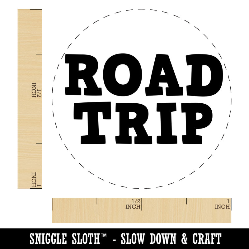 Road Trip Fun Text Self-Inking Rubber Stamp for Stamping Crafting Planners