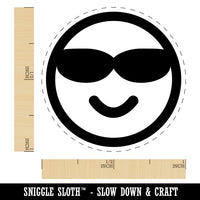 Sunglasses Cool Smile Happy Emoticon Self-Inking Rubber Stamp for Stamping Crafting Planners