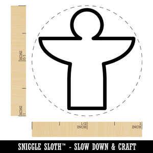 Angel Symbol Outline Self-Inking Rubber Stamp for Stamping Crafting Planners