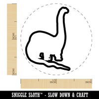 Brachiosaurus Dinosaur Outline Self-Inking Rubber Stamp for Stamping Crafting Planners