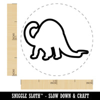 Brontosaurus Dinosaur Outline Self-Inking Rubber Stamp for Stamping Crafting Planners