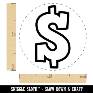 Dollar Sign Money Symbol Outline Self-Inking Rubber Stamp for Stamping Crafting Planners