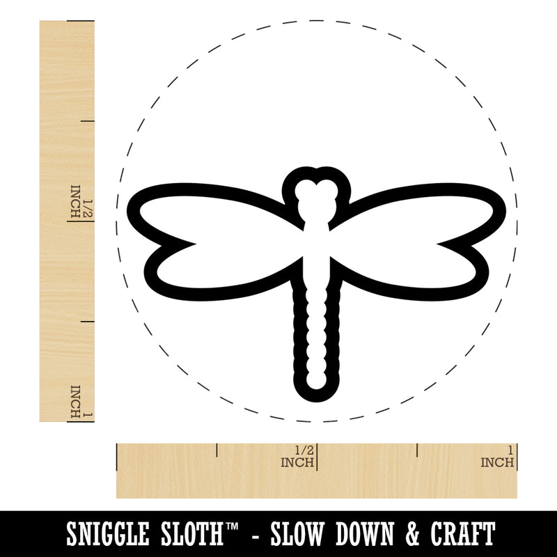 Dragonfly Outline Self-Inking Rubber Stamp for Stamping Crafting Planners