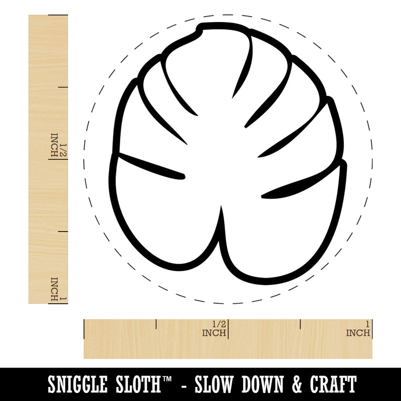 Palm Leaf Tropical Outline Self-Inking Rubber Stamp for Stamping Crafting Planners