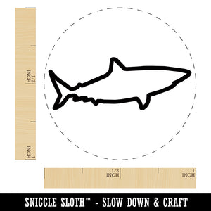 Shark Outline Self-Inking Rubber Stamp for Stamping Crafting Planners