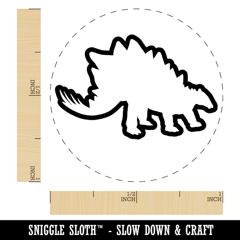 Stegosaurus Dinosaur Outline Self-Inking Rubber Stamp for Stamping Crafting Planners