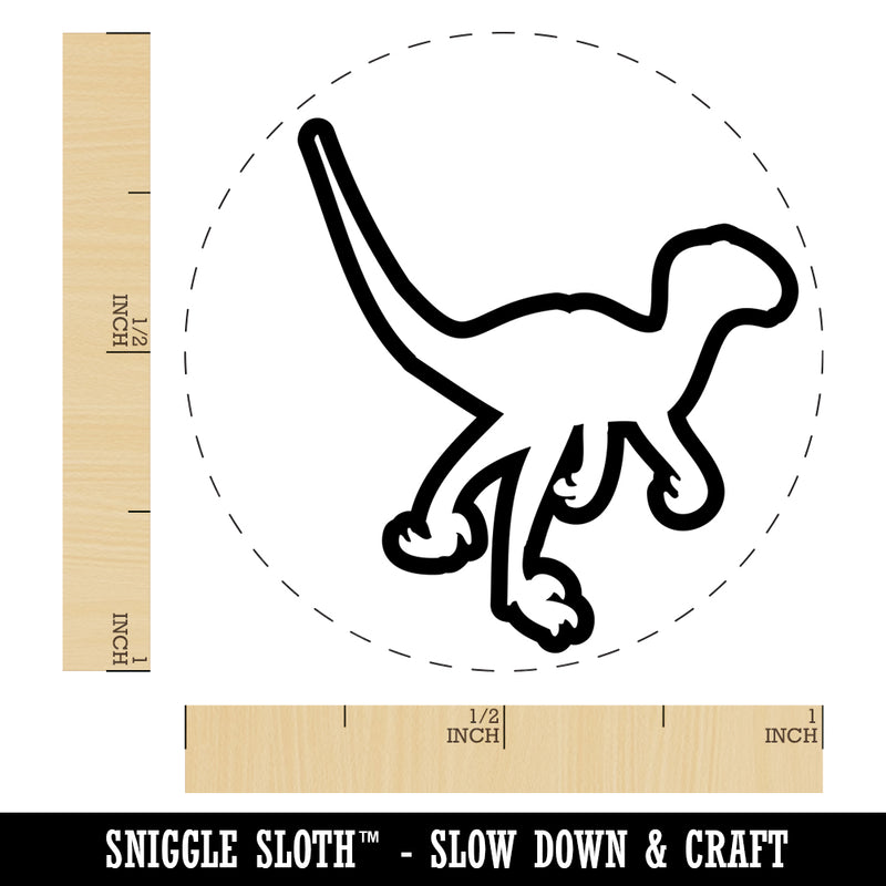 Velociraptor Dinosaur Outline Self-Inking Rubber Stamp for Stamping Crafting Planners