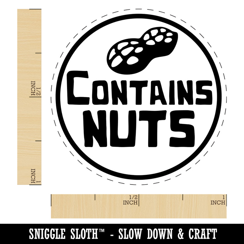 Contains Nuts Self-Inking Rubber Stamp for Stamping Crafting Planners