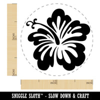 Pretty Hibiscus Flower Tropical Self-Inking Rubber Stamp for Stamping Crafting Planners