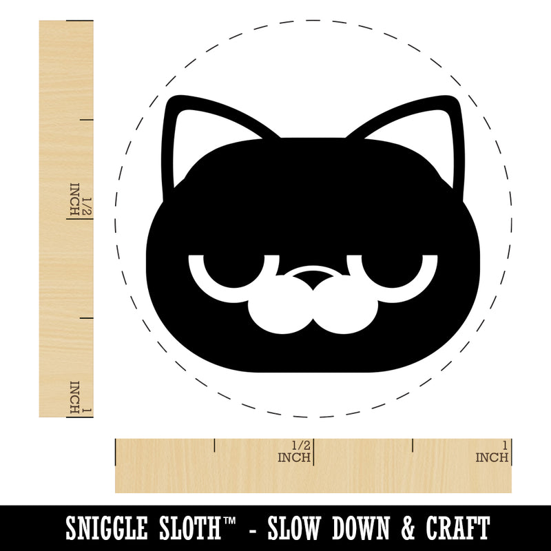 Round Cat Face Bored Self-Inking Rubber Stamp for Stamping Crafting Planners