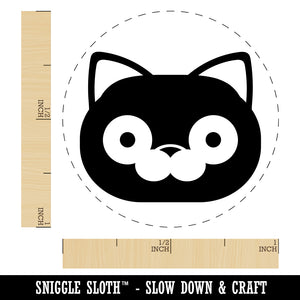 Round Cat Face Shocked Self-Inking Rubber Stamp for Stamping Crafting Planners