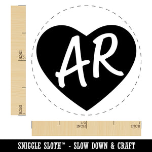 AR Arkansas State in Heart Self-Inking Rubber Stamp for Stamping Crafting Planners