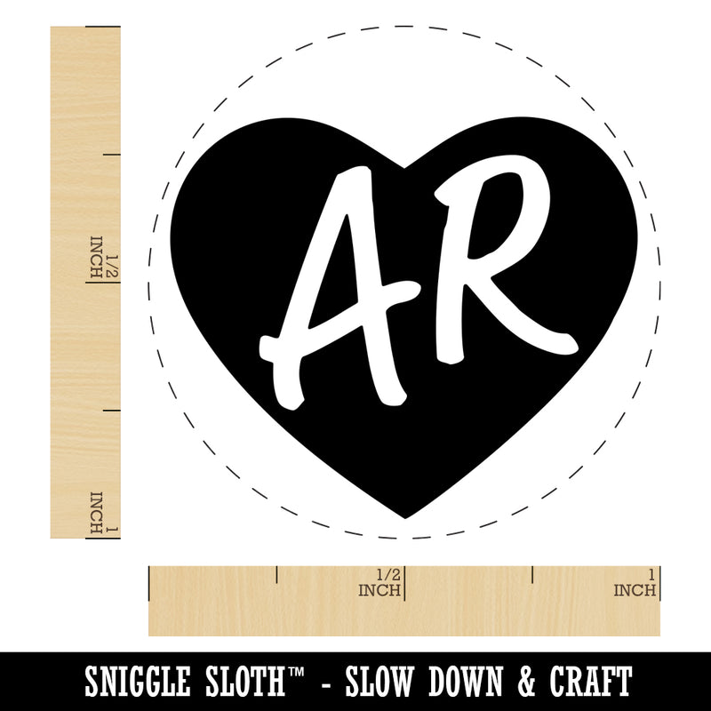 AR Arkansas State in Heart Self-Inking Rubber Stamp for Stamping Crafting Planners