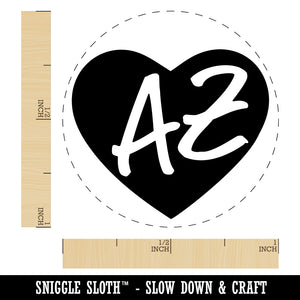 AZ Arizona State in Heart Self-Inking Rubber Stamp for Stamping Crafting Planners