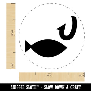 Fish and Hook Fishing Self-Inking Rubber Stamp for Stamping Crafting Planners