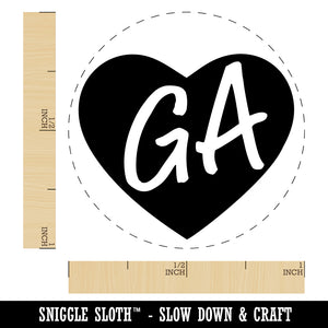 GA Georgia State in Heart Self-Inking Rubber Stamp for Stamping Crafting Planners