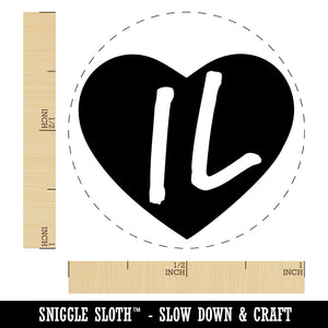 IL Illinois State in Heart Self-Inking Rubber Stamp for Stamping Crafting Planners