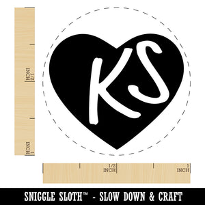 KS Kansas State in Heart Self-Inking Rubber Stamp for Stamping Crafting Planners