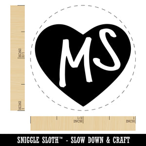 MS Mississippi State in Heart Self-Inking Rubber Stamp for Stamping Crafting Planners