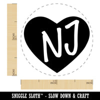 NJ New Jersey State in Heart Self-Inking Rubber Stamp for Stamping Crafting Planners