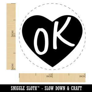 OK Oklahoma State in Heart Self-Inking Rubber Stamp for Stamping Crafting Planners