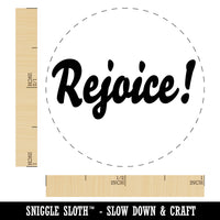 Rejoice Christian Fun Text Self-Inking Rubber Stamp for Stamping Crafting Planners