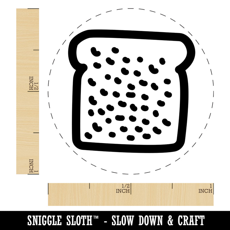 Slice of Bread Toast Doodle Self-Inking Rubber Stamp for Stamping Crafting Planners