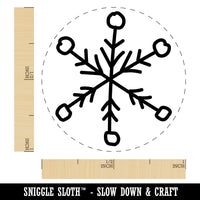 Snowflake Sketch Winter Self-Inking Rubber Stamp for Stamping Crafting Planners