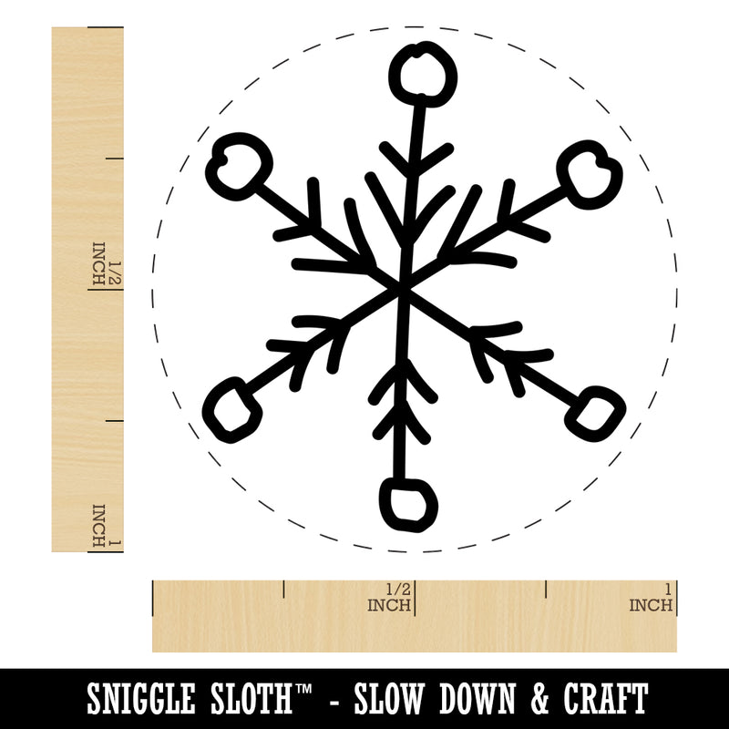 Snowflake Sketch Winter Self-Inking Rubber Stamp for Stamping Crafting Planners