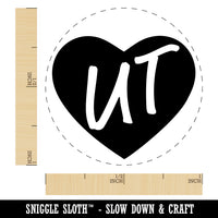 UT Utah State in Heart Self-Inking Rubber Stamp for Stamping Crafting Planners