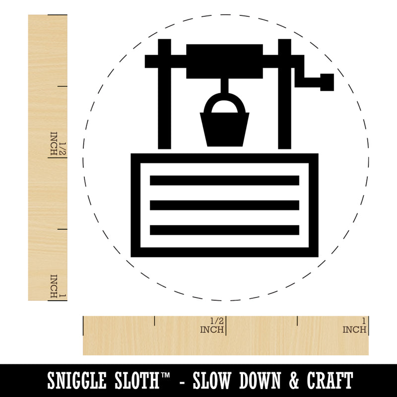 Wishing Water Well Icon Self-Inking Rubber Stamp for Stamping Crafting Planners