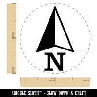 Compass Arrow Direction Due North Self-Inking Rubber Stamp for Stamping Crafting Planners