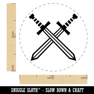 Crossed Swords Battle Icon Self-Inking Rubber Stamp for Stamping Crafting Planners