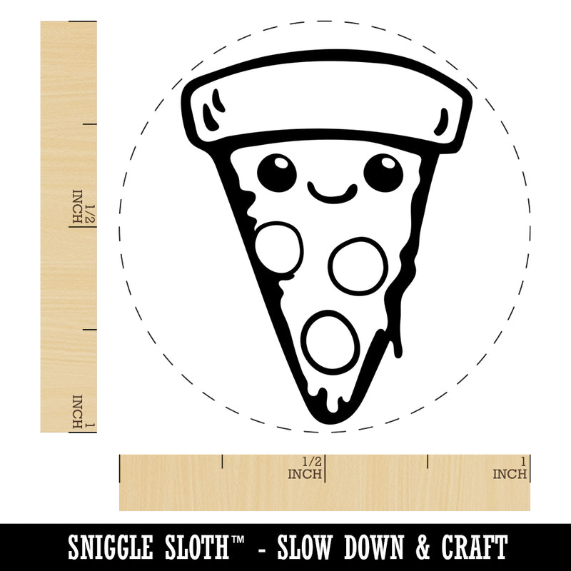 Cute Kawaii Pepperoni Pizza Self-Inking Rubber Stamp for Stamping Crafting Planners