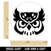 Great Horned Owl Head Self-Inking Rubber Stamp for Stamping Crafting Planners