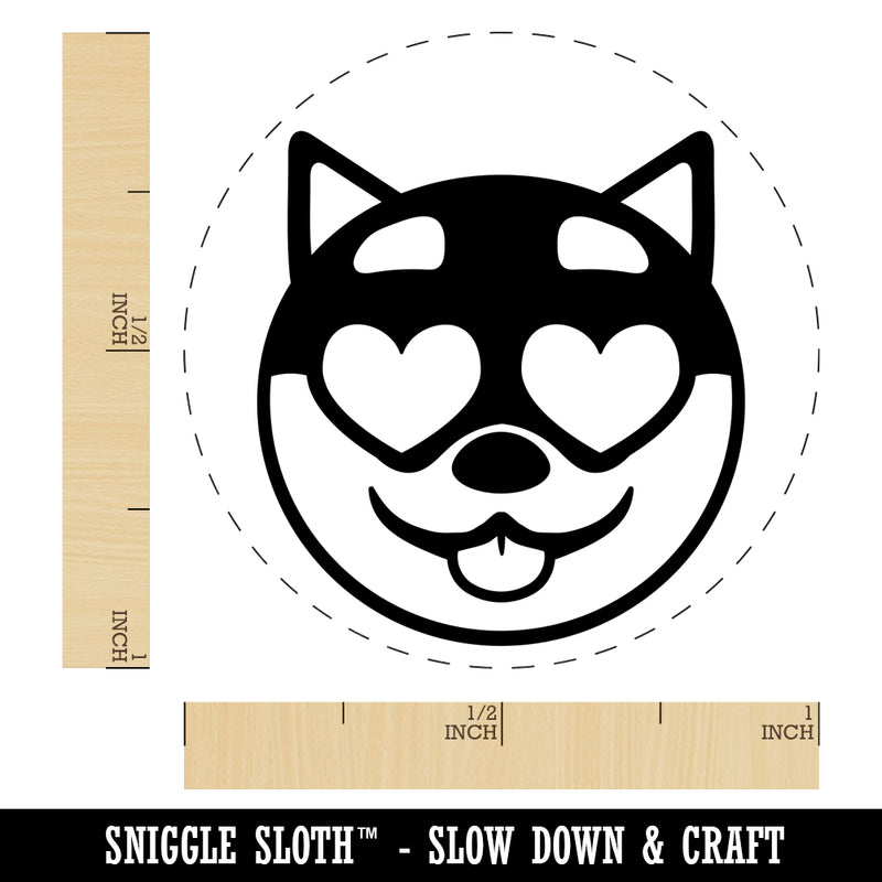 Husky Dog Face Love Heart Eyes Self-Inking Rubber Stamp for Stamping Crafting Planners