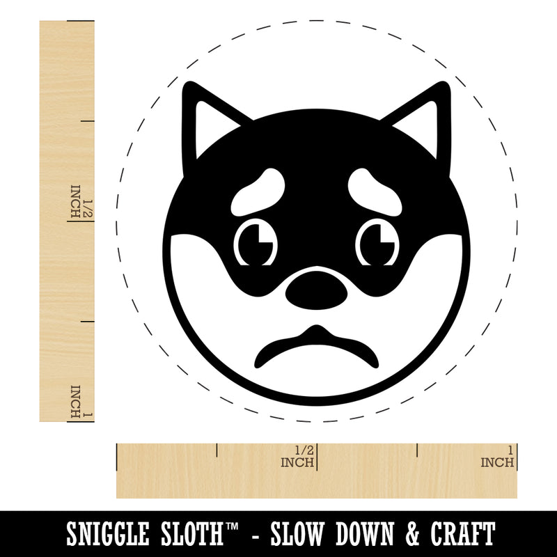 Husky Dog Face Sad Self-Inking Rubber Stamp for Stamping Crafting Planners