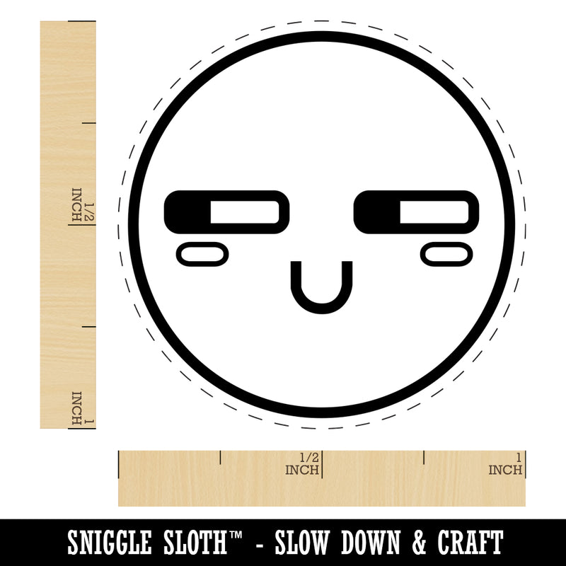 Kawaii Cute Suspicious Smile Self-Inking Rubber Stamp for Stamping Crafting Planners
